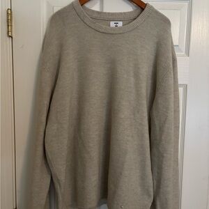 Classic Beige Crewneck Sweater for Men